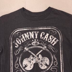Johnny Cash Band Crew Neck Short Sleeve Graphic Shirt Mens Size Medium M Gray